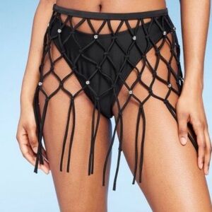 Wild Fable Black Crochet Cover Up Skirt